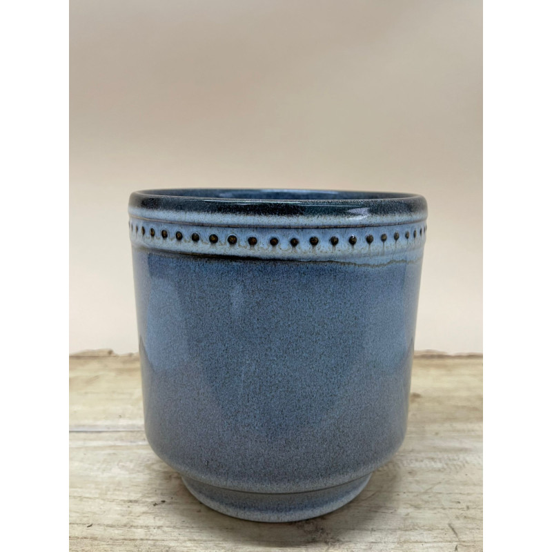 VASO AZUL C/ BOLINHAS PRETAS