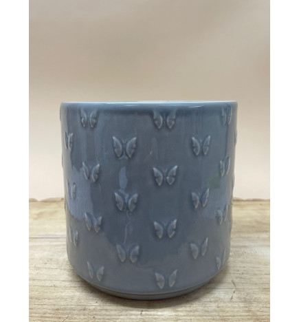 VASO BORBOLETAS CINZA